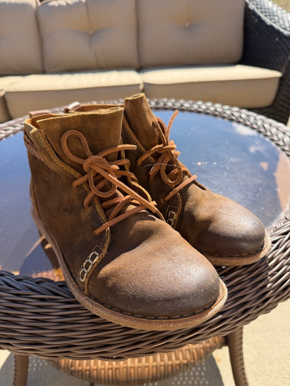 Born Brown Leather Chukka Boots - Stitched Details - Women's 10 / EU 42 rugged - Picture 7 of 9